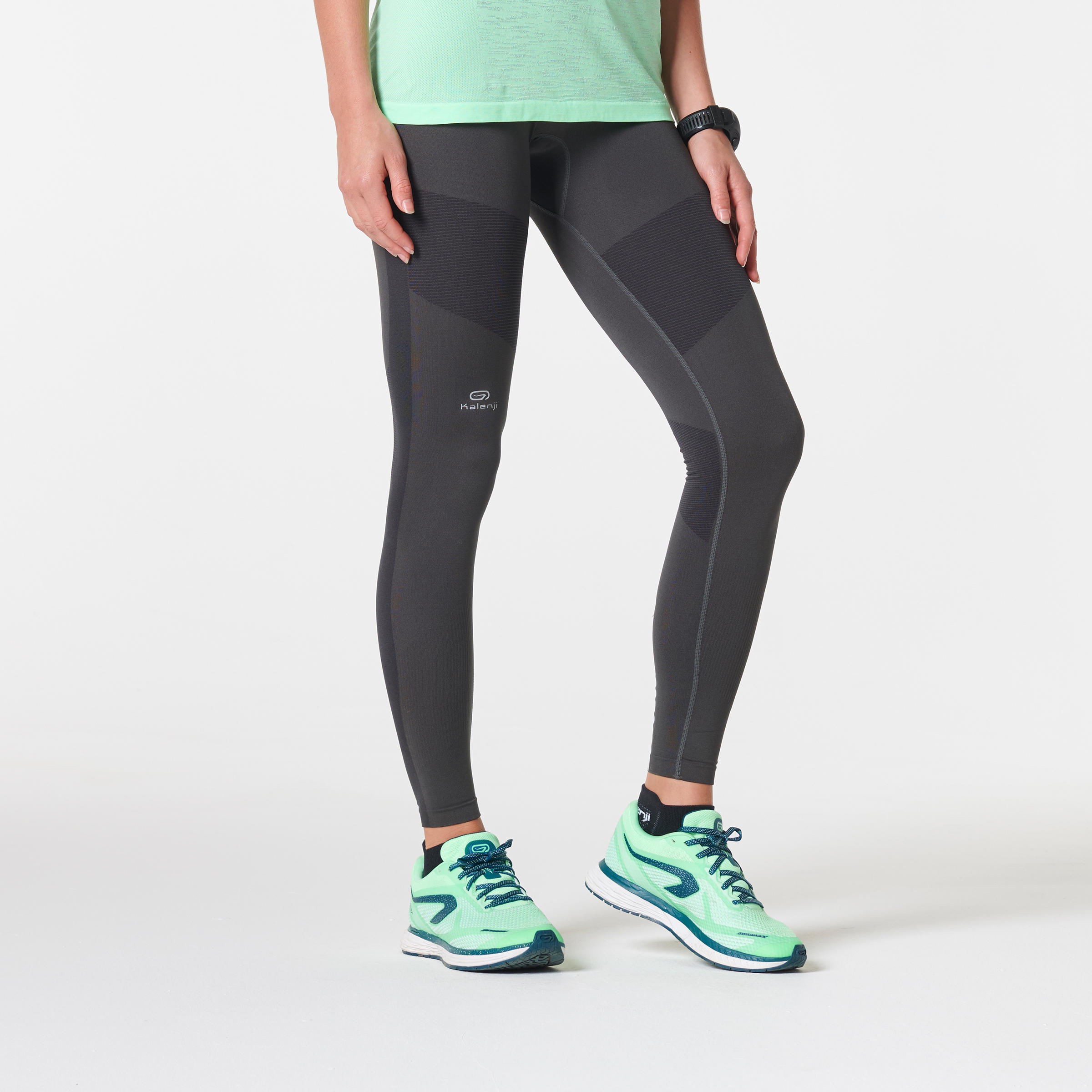 KIPRUN CARE WOMEN'S RUNNING TIGHTS - DARK GREY 6/9