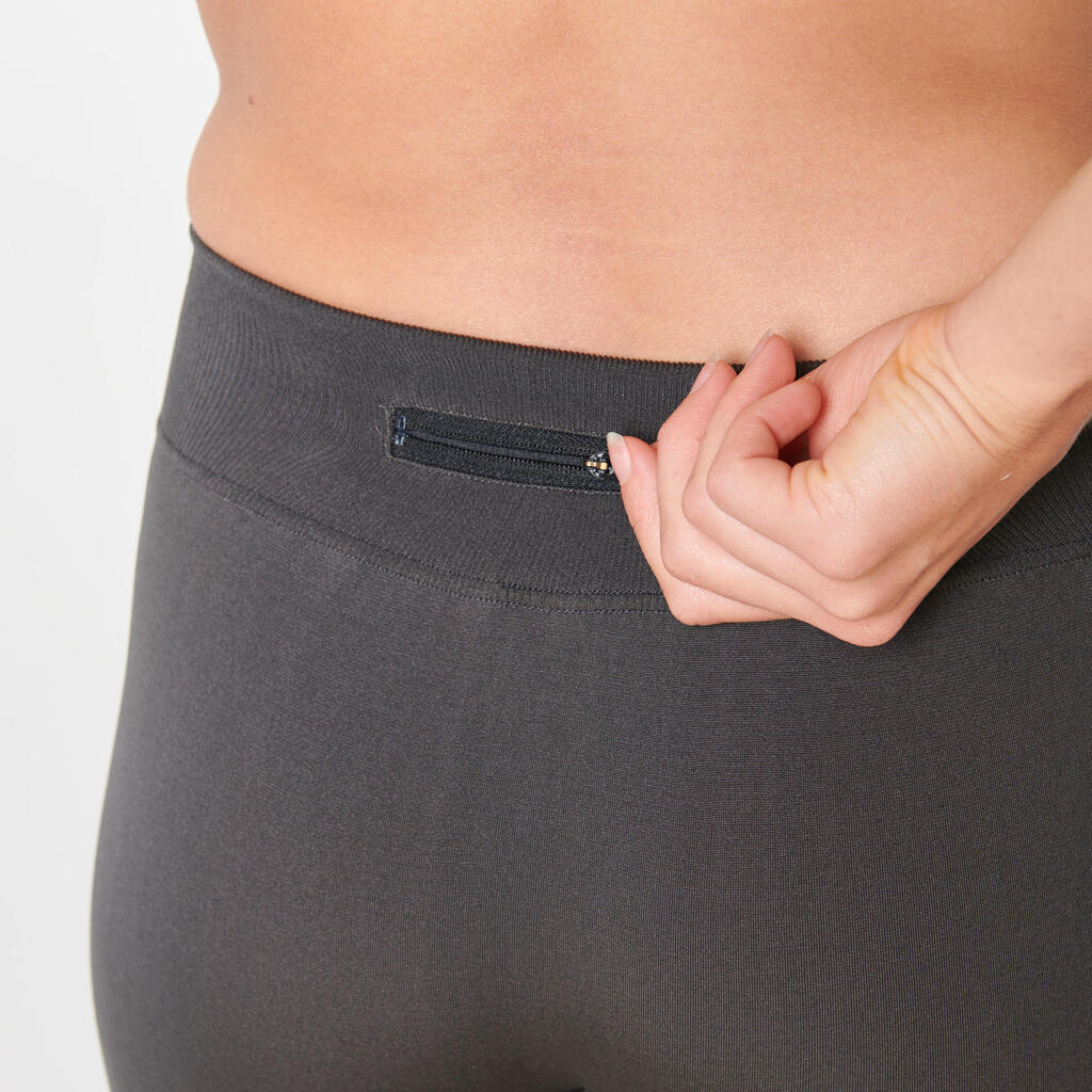 Laufhose lang Tights Kiprun Care Damen dunkelgrau