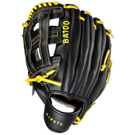 
      Baseball glove left-hand throw Kid - BA100 Yellow Black
  