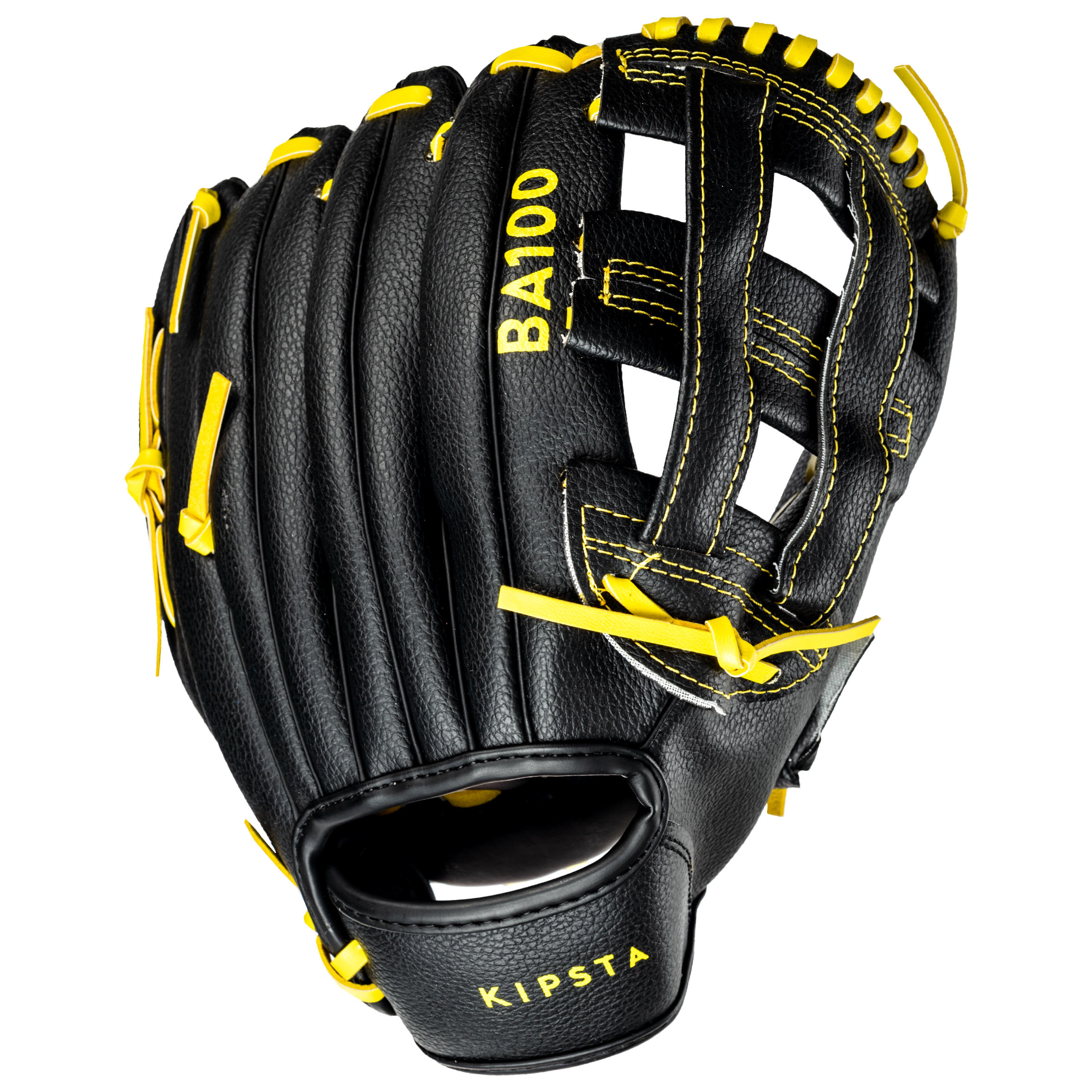Gant de baseball droitier - BA 100 noir/jaune - KIPSTA