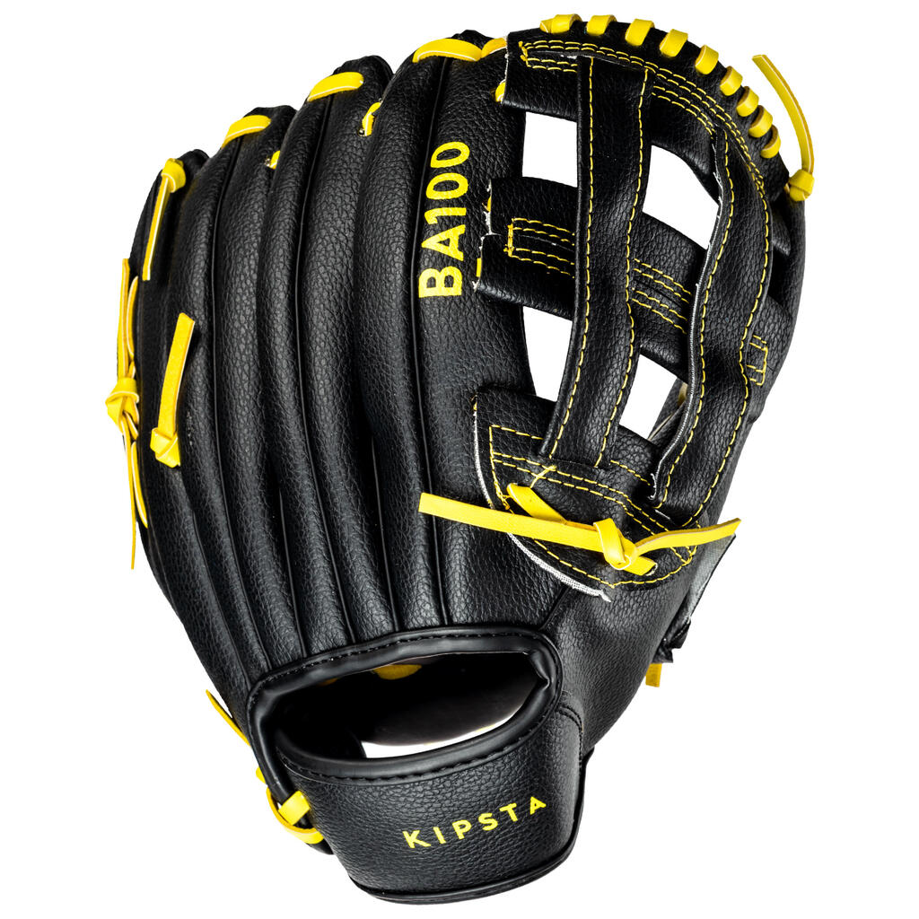 Baseball Glove right-hand throw kids - BA100 Yellow  Black