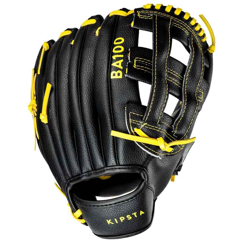 Baseball-Handschuh BA100 Rechte Wurfhand gelb Media 1