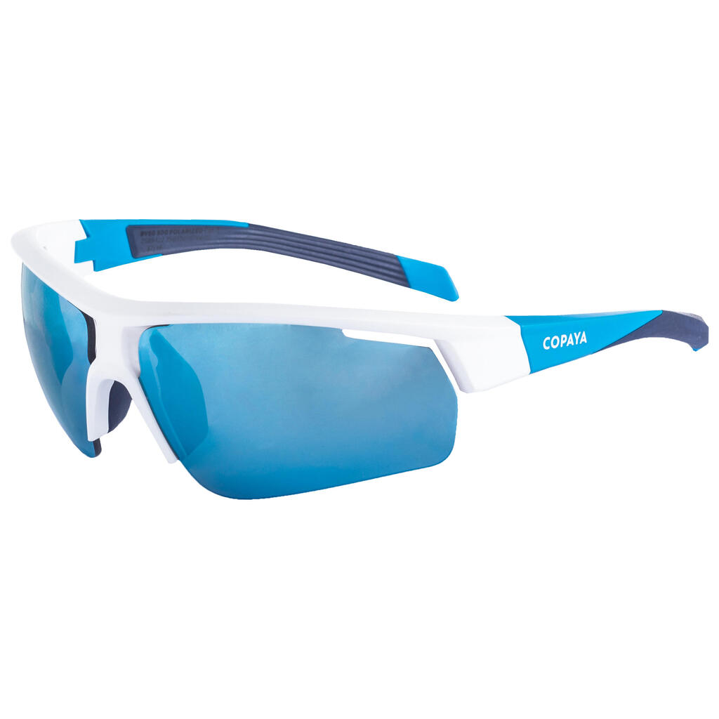 Sonnenbrille Beachsport polarisierend weiß/blau 