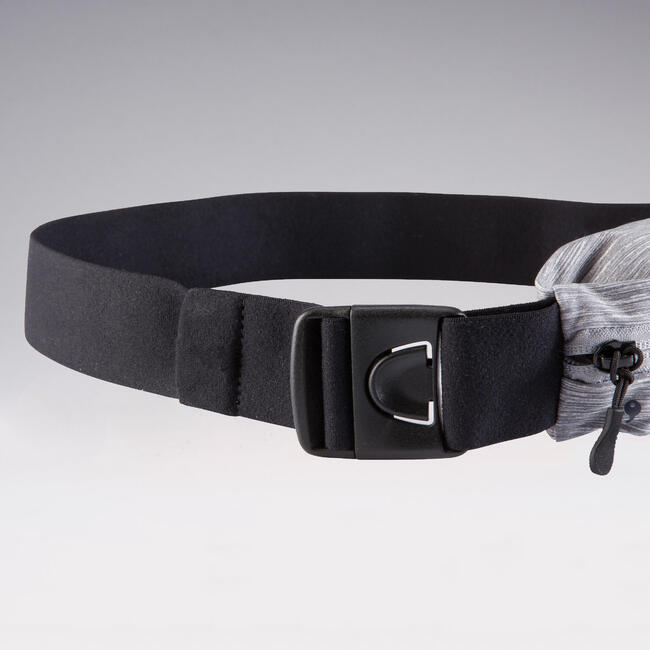 Adjustable running belt for any size of smartphone and keys grey