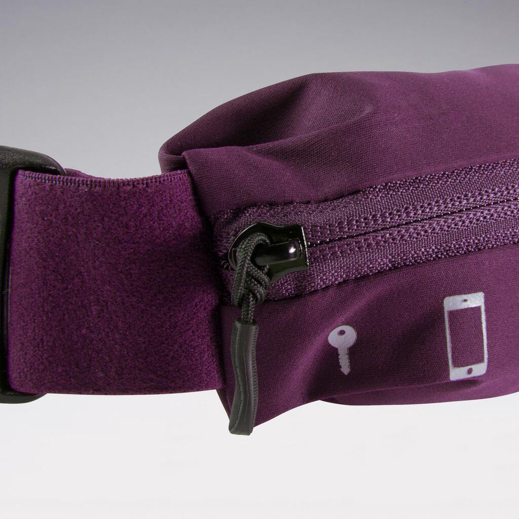 Adjustable running belt for phone - plum