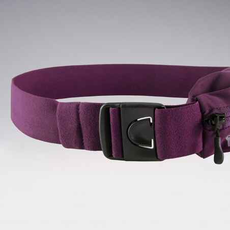 Adjustable running belt for any size of smartphone and keys - plum