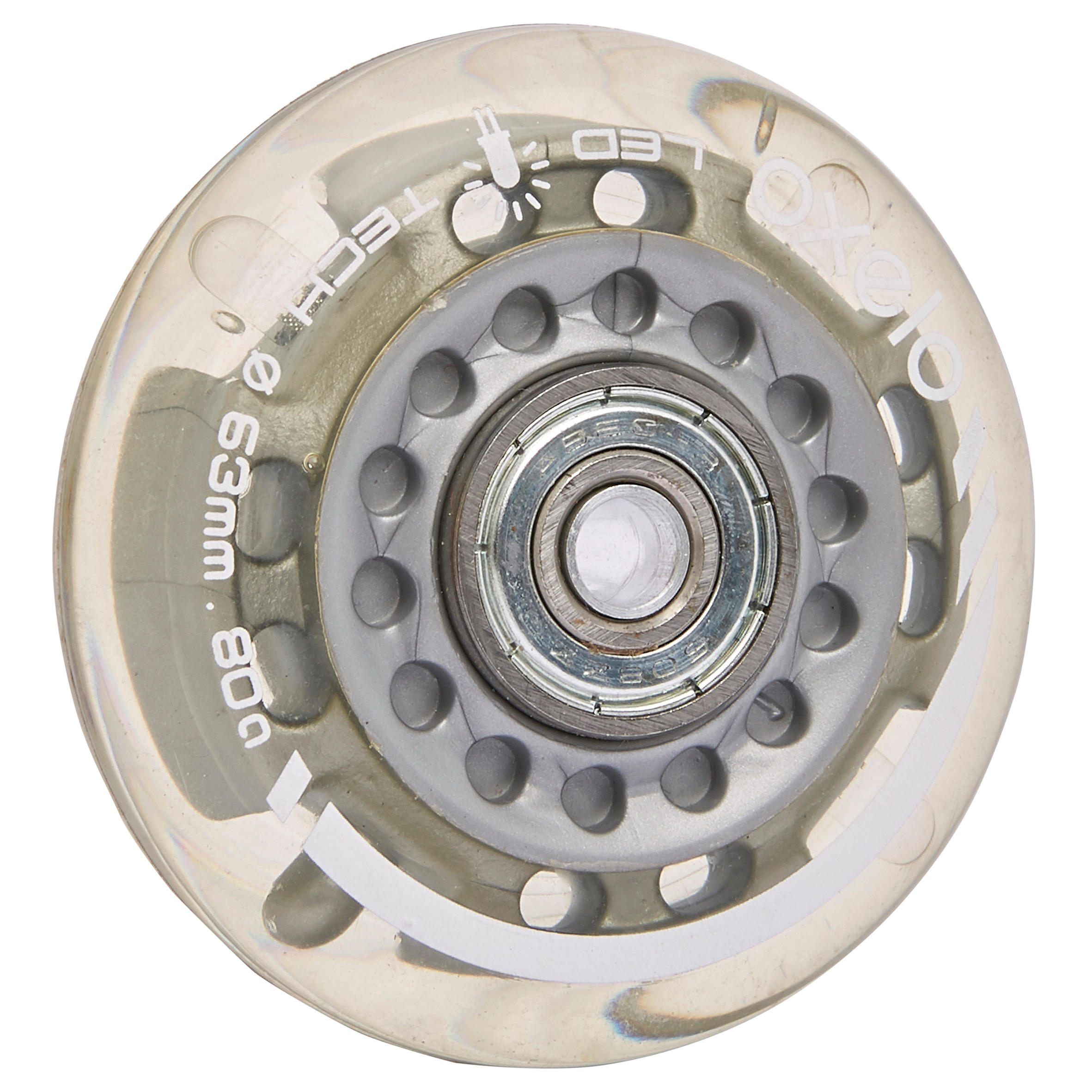 Set of 2 LightUp 63 mm 80A Inline Skate Wheels + Bearings