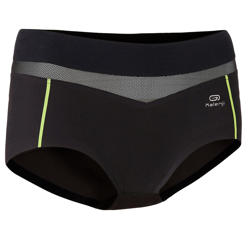 Laufshorts Boxershorts Damen schwarz/neongelb
