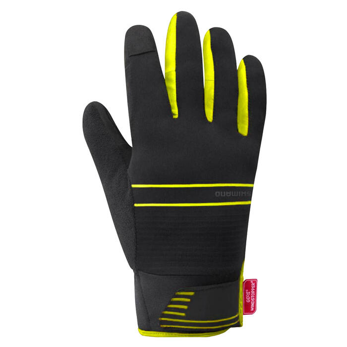 Gants De Vélo WINDSTOPPER Primaloft, Noir-jaune SHIMANO