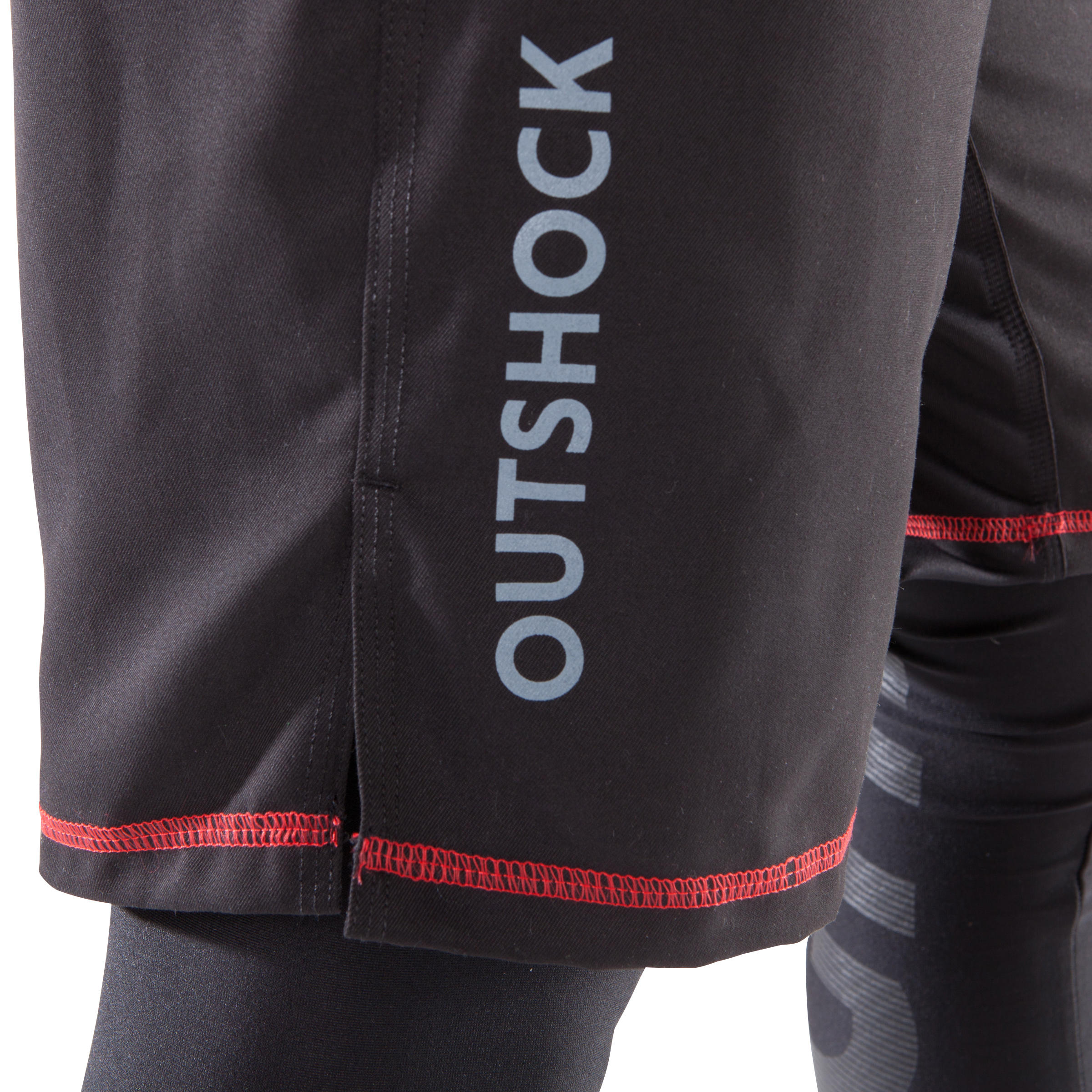 Pantalón corto MMA grappling no gi adulto Outshock 500 negro y rojo 6/10
