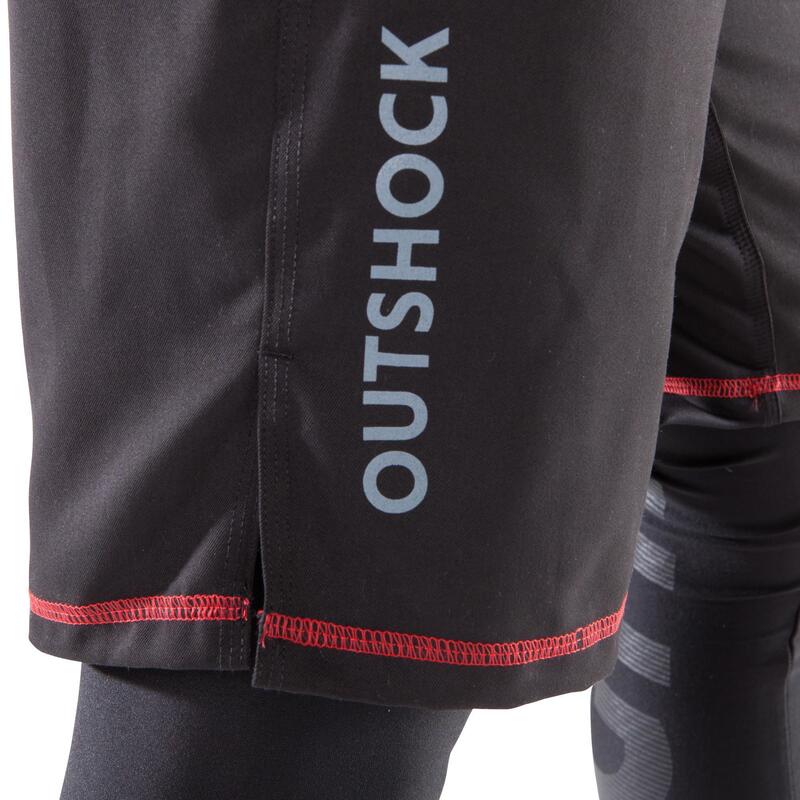 Pantalón corto MMA grappling no gi adulto Outshock negro y rojo | Decathlon