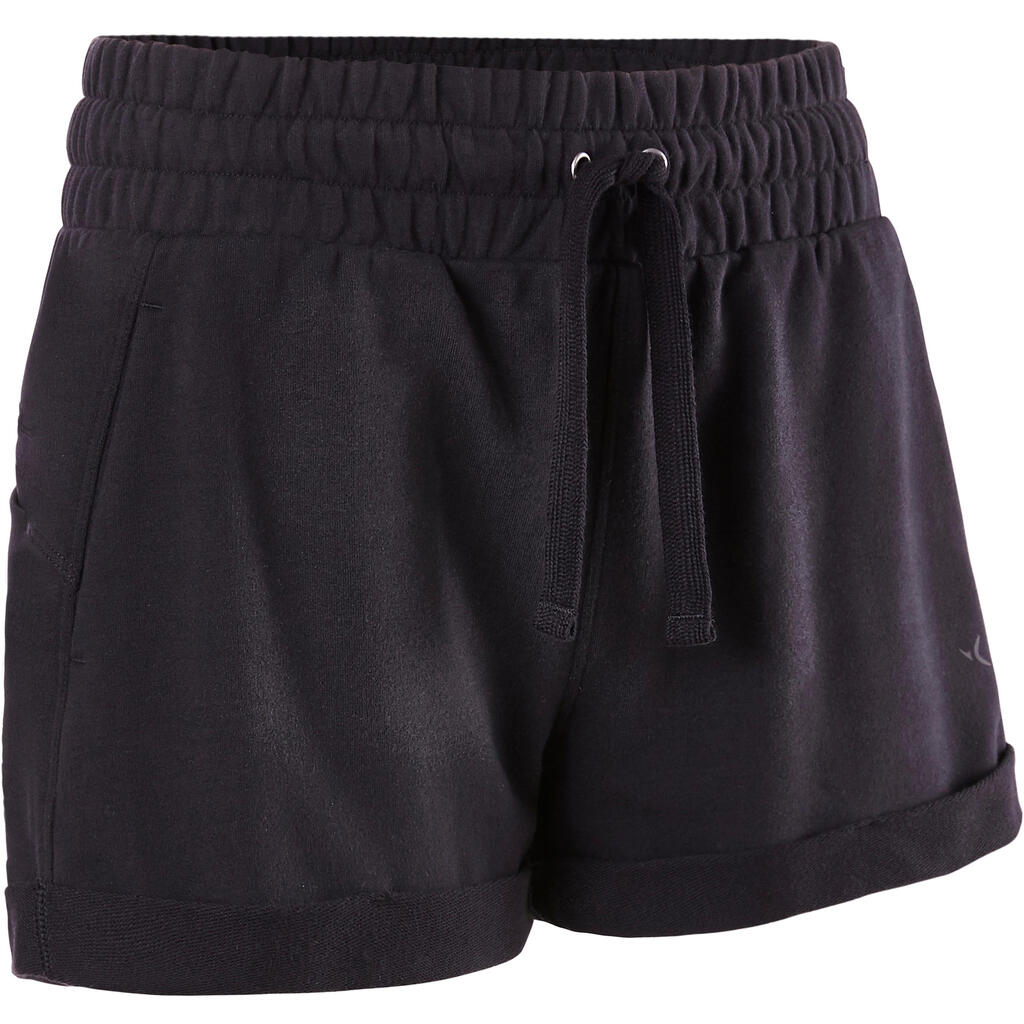 Women's Modern Dance Shorts - Grey with Black Drawstrings