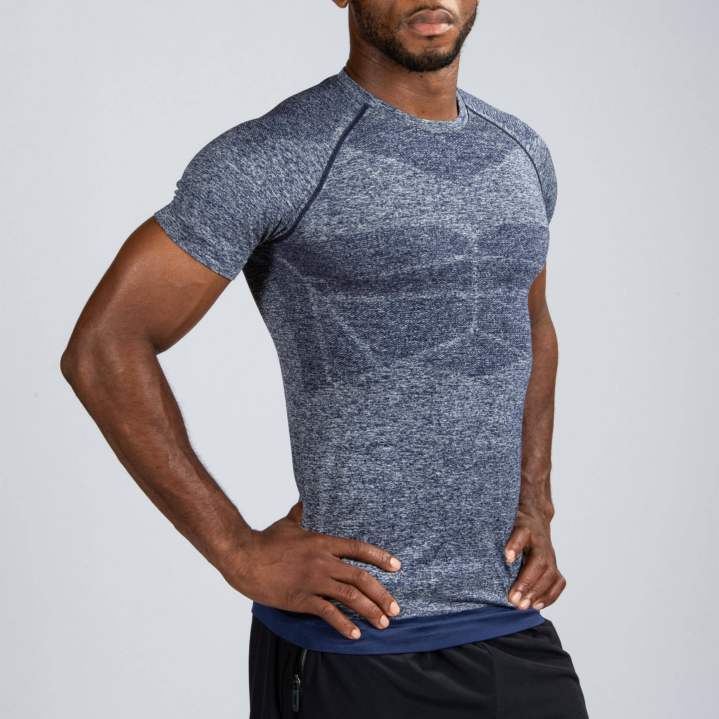 Weight Training Compression T-Shirt - Blue -  3