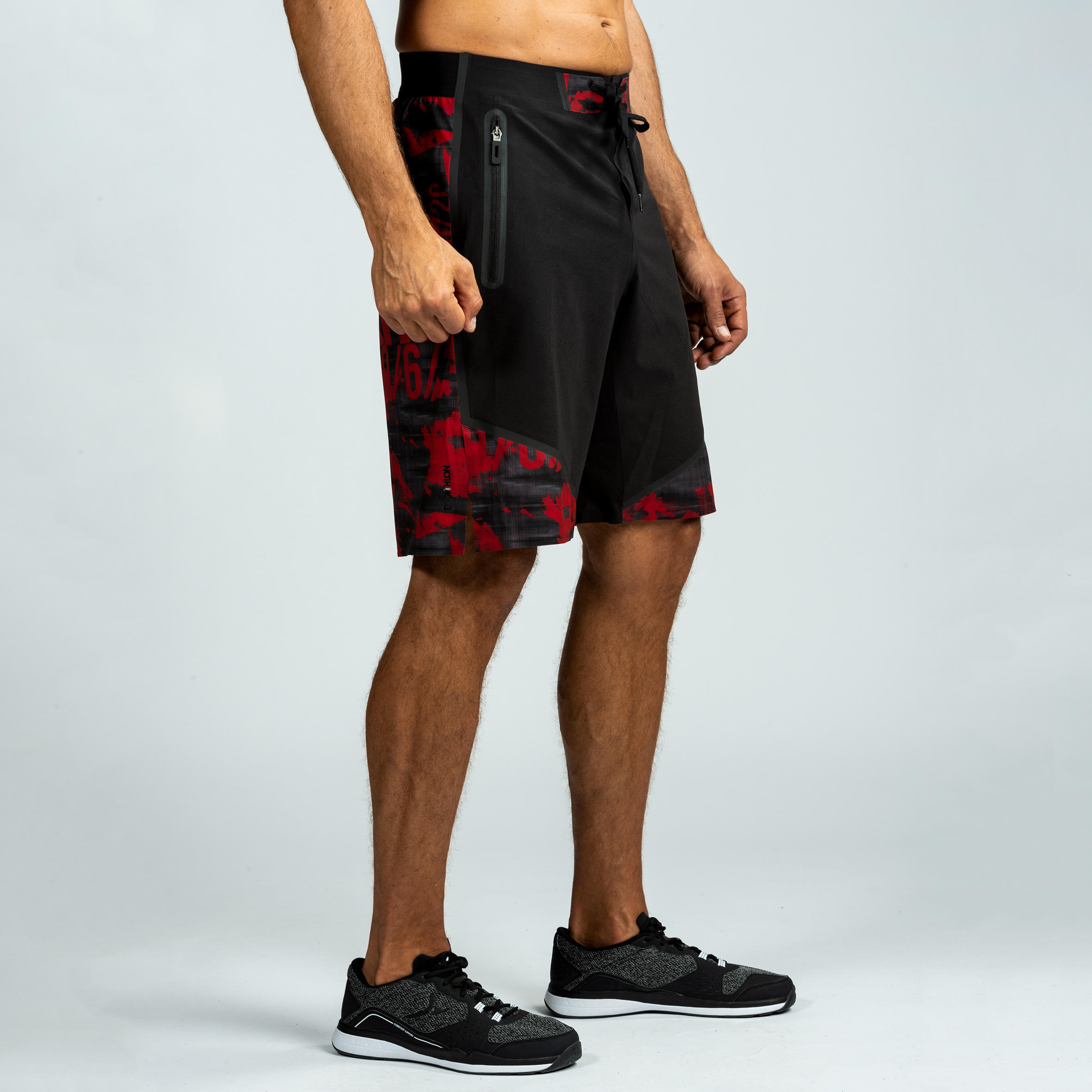 SHORT CROSSTRAINING 900 HOMME NOIR ROUGE Decathlon