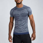 Domyos Fitness compressie shirt voor heren, blauw/grijs