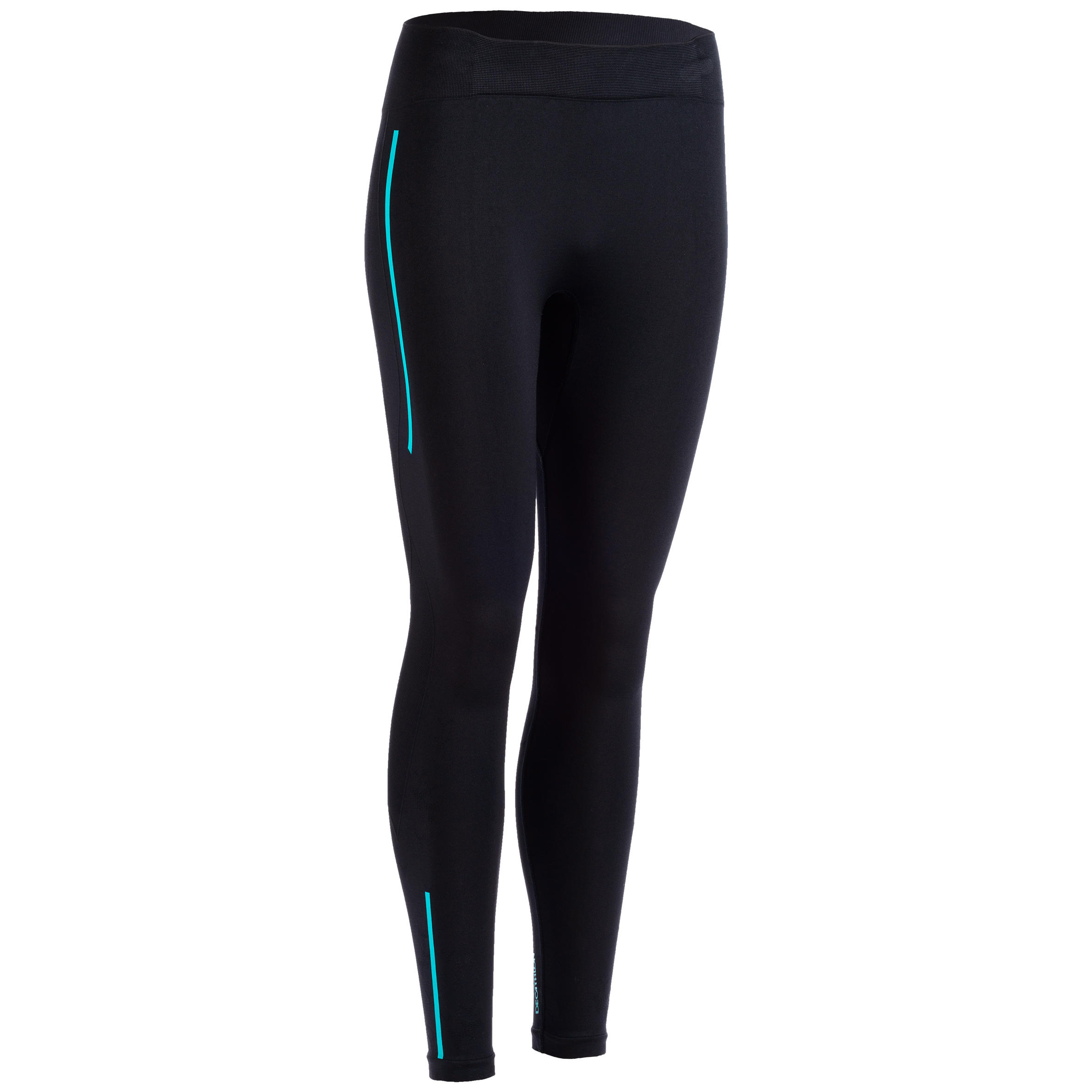LEGGINGS SEAMLESS CROSSTRAINING 500 FEMME NOIR/BLEU Domyos Decathlon