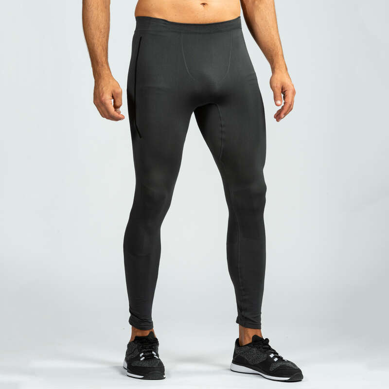 CROSS-TRAINING APPAREL - 500 Leggings - Grey/Red DOMYOS