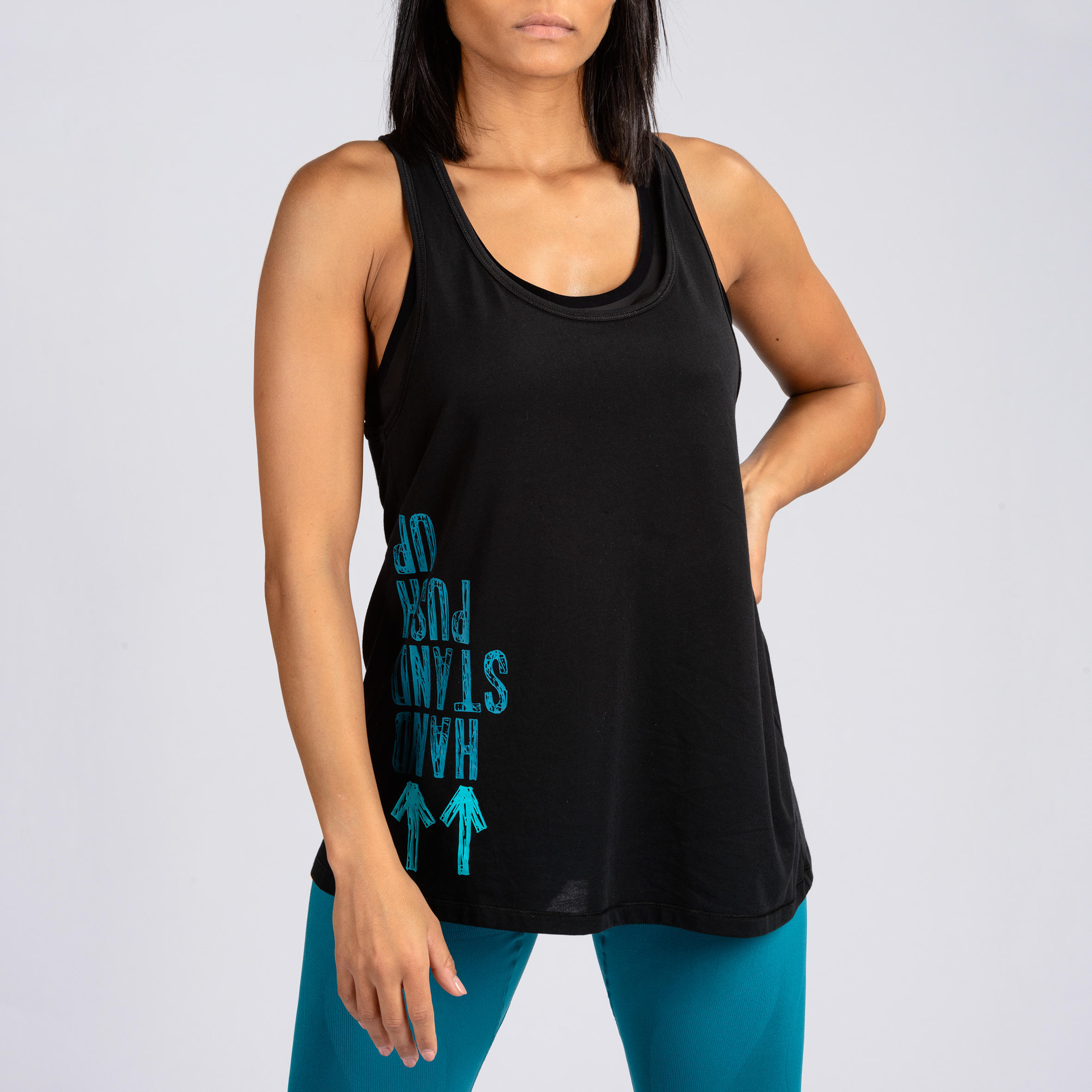 

Women's Cross-Training Tank Top - Black -  By DOMYOS | Decathlon