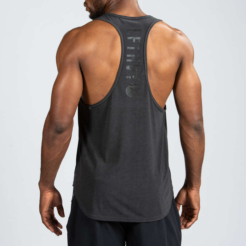 GLOVES, BELTS, APPAREL Fitness and Gym - Stringer Tank Top - Black DOMYOS - Fitness and Gym