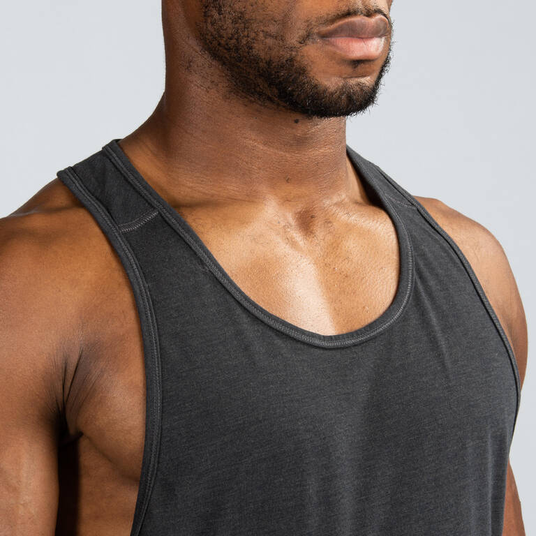 Stringer Weight Training Tank Top Black Decathlon