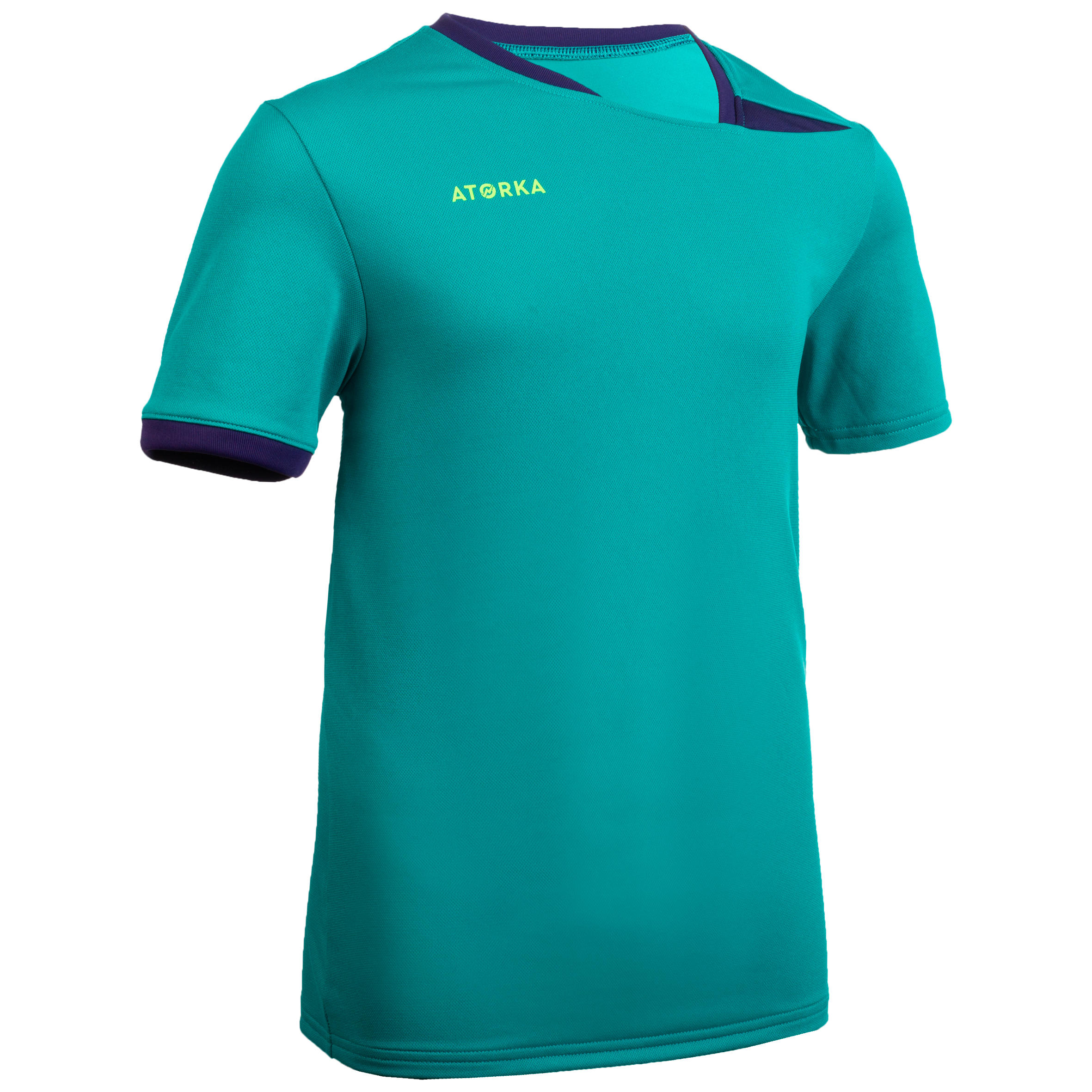 Atorka Handbalshirt Voor Kinderen H100 Turquoise Paars atorka kopen in de aanbieding