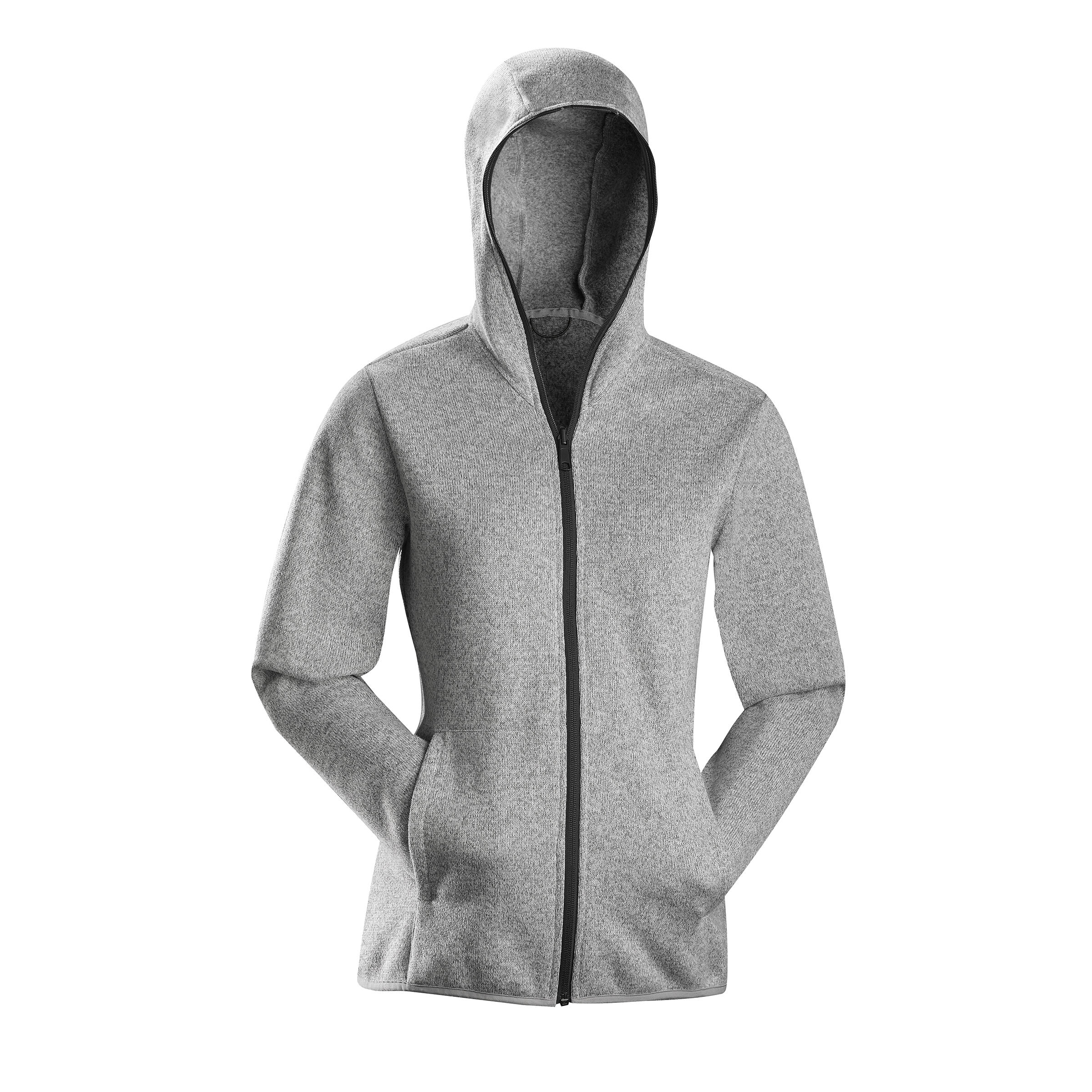 Veste 3en1 impermeable confort 0 C de trek voyage TRAVEL 100 gris fonce femme Decathlon