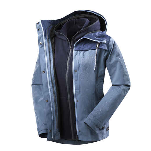 3-in-1-Jacke Travel 100 Damen blau Decathlon