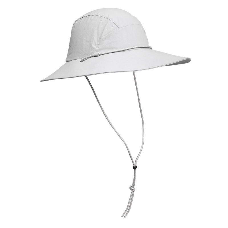 Topi Anti-UV Trekking Gunung Trek 500 Wanita - Abu-Abu Cerah