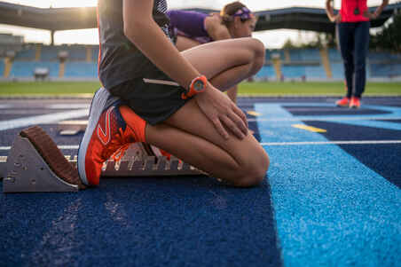 KIPRUN CHILDREN'S ATHLETICS SHOES RED AND BLUE