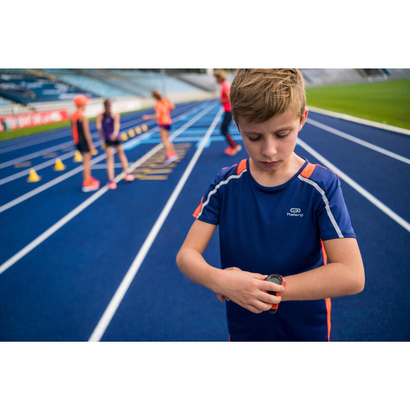 Hardloophorloge met stopwatch W200 M blauw/oranje