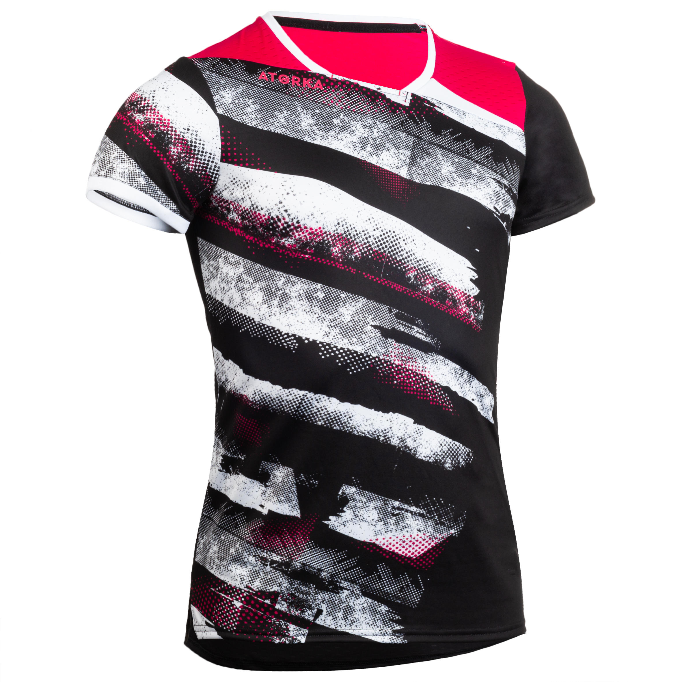 Atorka Handbalshirt Dames H500 Zwart Roze atorka kopen in de aanbieding