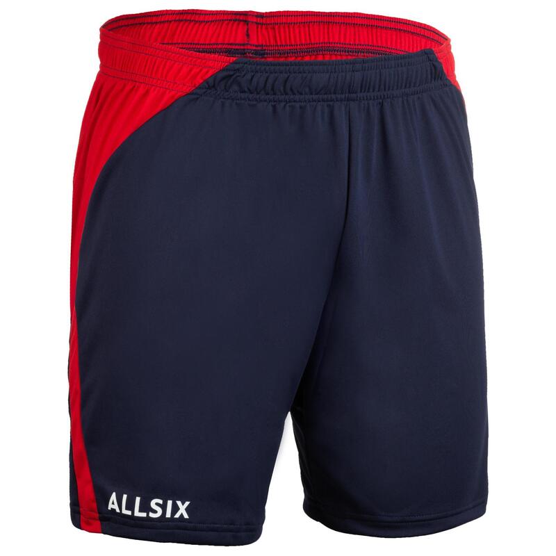 Short de volley-ball V500 homme bleu et rouge