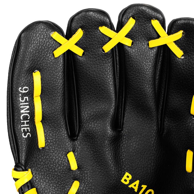 Baseball-Handschuh Linkswerfer Kinder - BA100 gelb/schwarz 