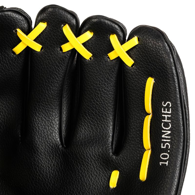 Honkbalhandschoen voor rechtshandige werpers voor kinderen BA100 geel/zwart