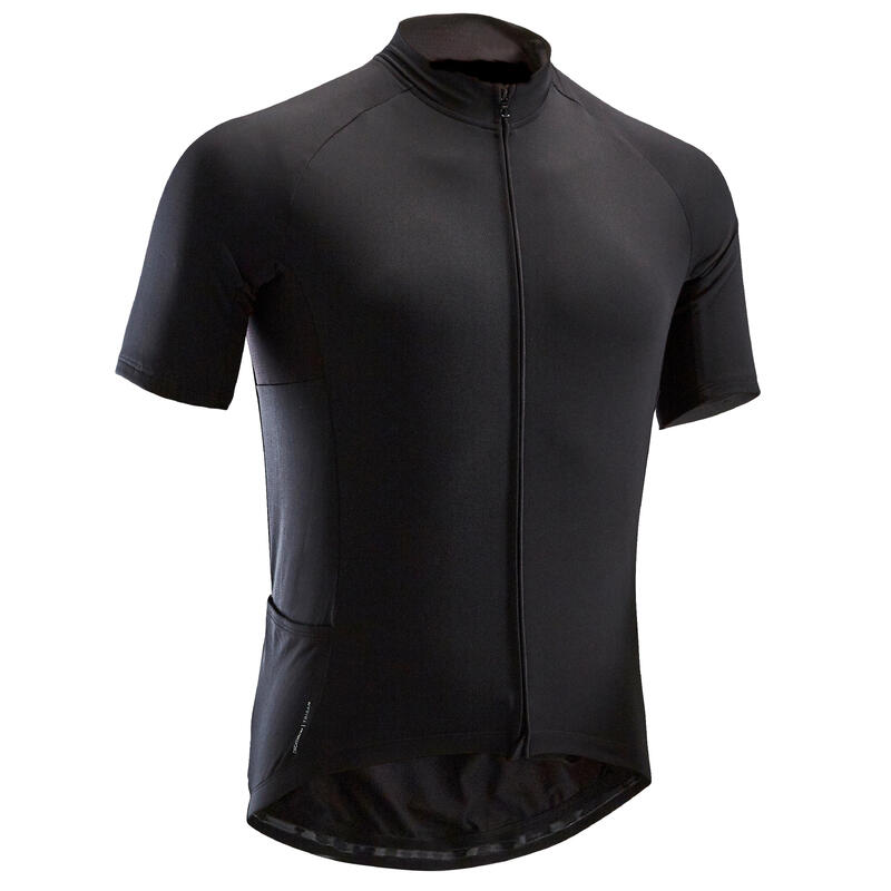 Fietsshirt met korte mouwen voor wielrennen heren RC100 warm weer zwart