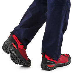 Chaussures de randonnée enfant basses avec lacet MH120 LOW rouges 35 AU 38