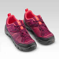 Kids' Hiking Shoes MH120 LOW 35 to 38 - Purple