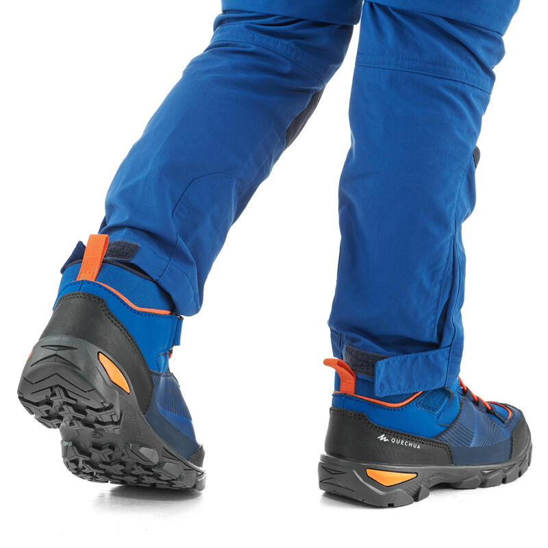 Botas de caminhada impermeáveis MH120 MID banda autoaderente criança 28-34 azul