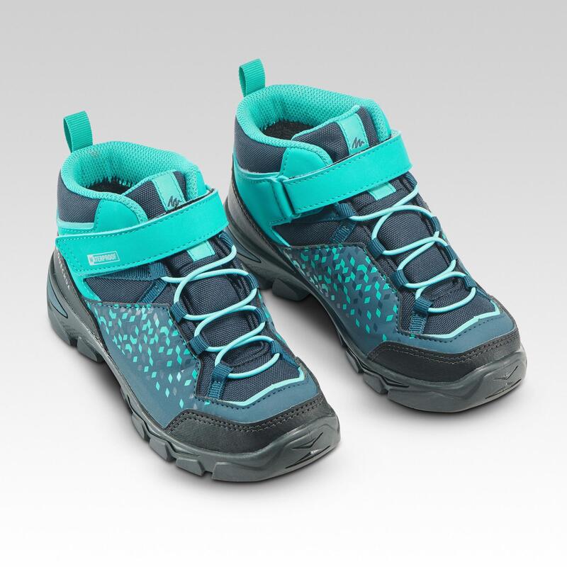 Waterdichte wandelschoenen voor kinderen MH120 mid 28 tot 34 turquoise