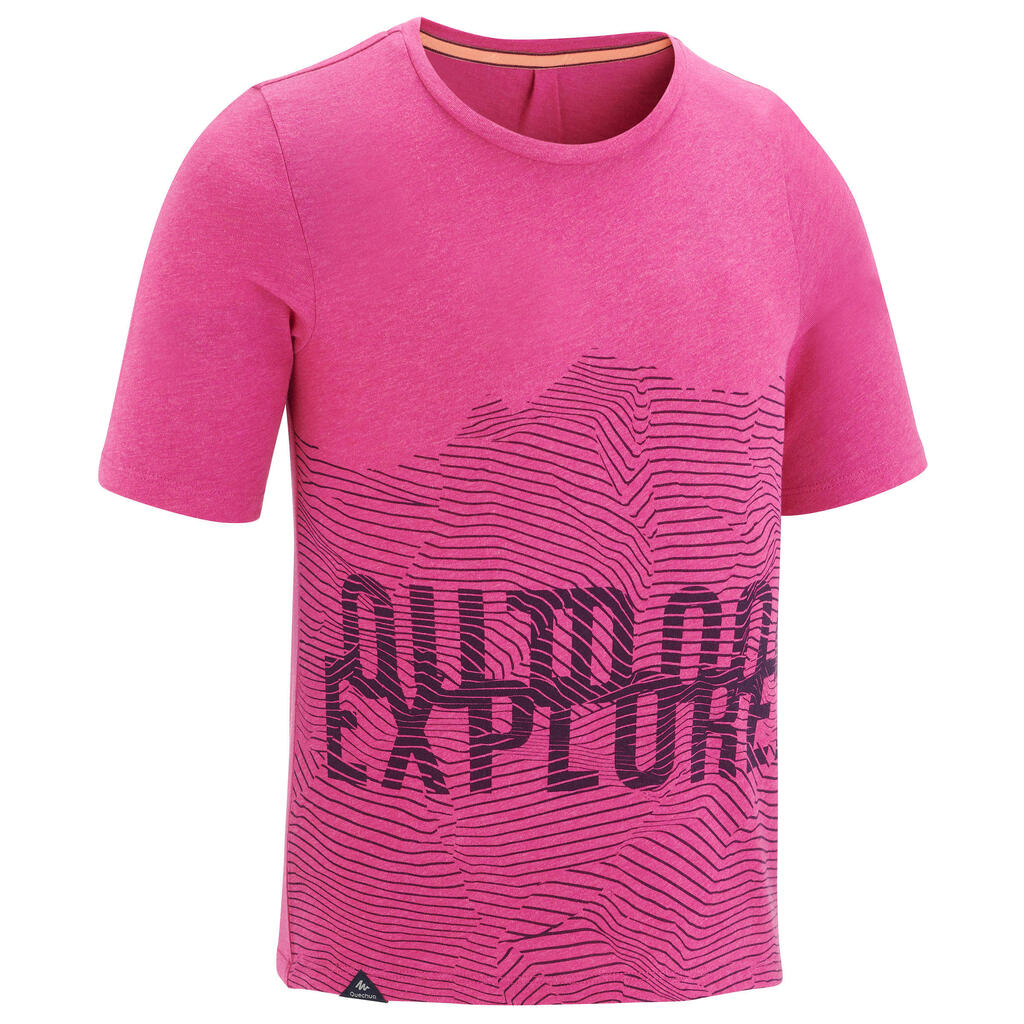 T-Shirt de randonnée enfant MH100 rose 7 A 15 ANS