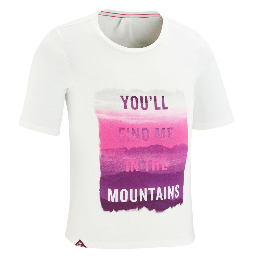 Παιδικό t-shirt πεζοπορίας mh100 - λευκό 7-15 ετών