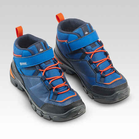 Children's waterproof walking shoes - MH120 MID blue - size jr. 10 - ad. 2