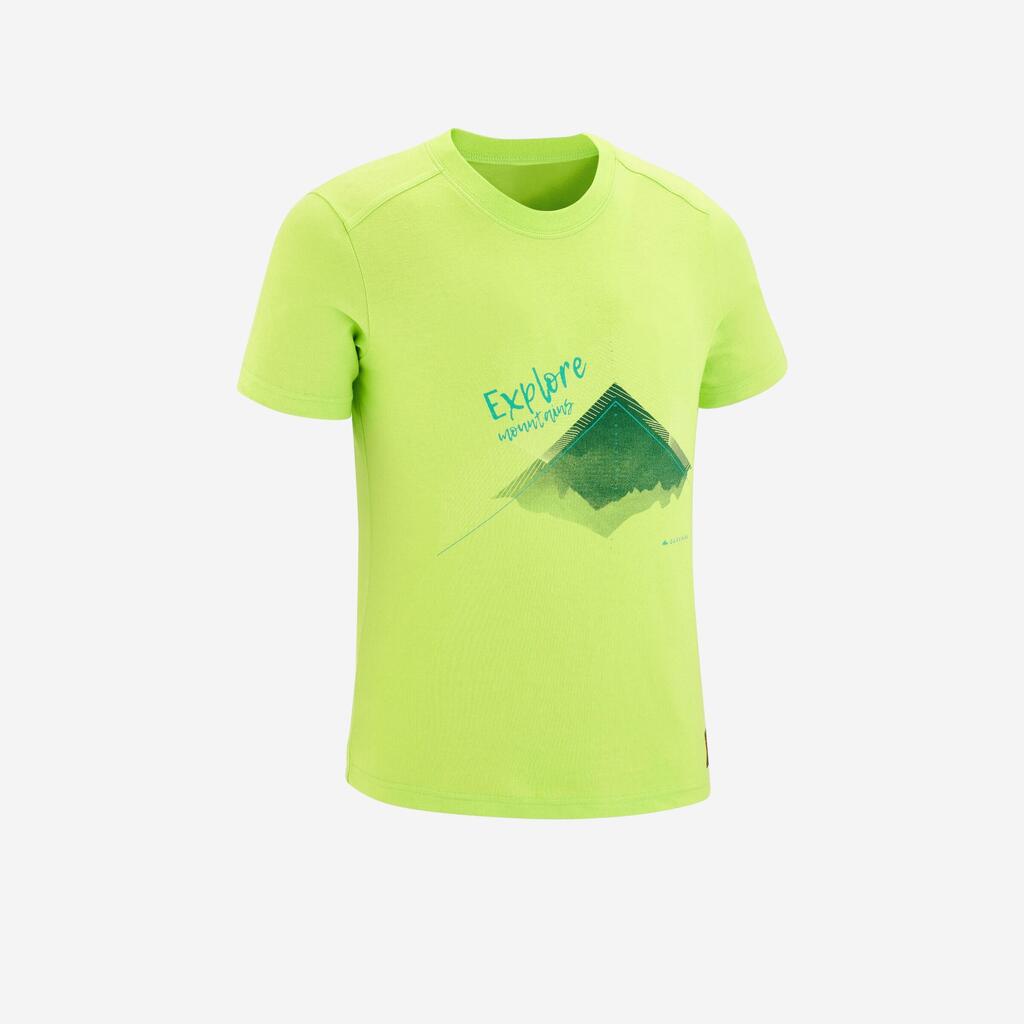 Παιδικό t-shirt πεζοπορίας - mh100 πράσινο aniseed