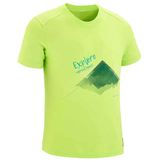 
      Kids' Hiking T-shirt MH100 7-15 Years - yellow-green
  