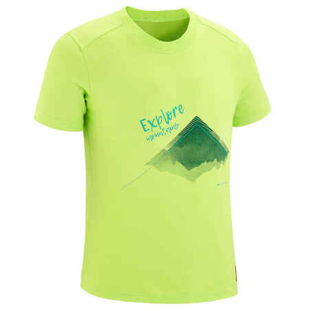 Majica za planinarenje MH 100 dječja zelena 7 - 15 godina
