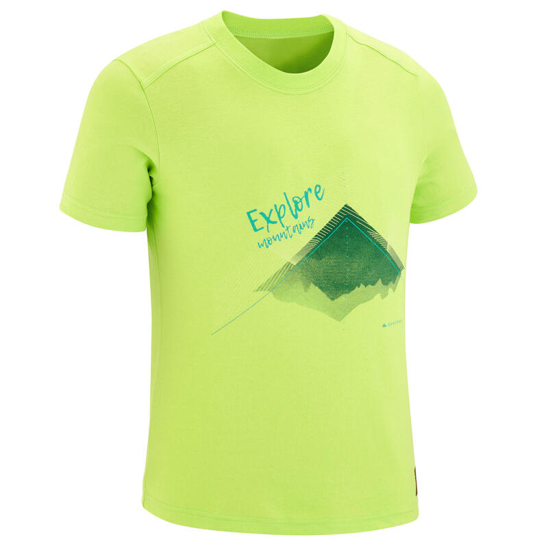 T-shirt de caminhada - MH100 verde anis - Criança 7-15 ANOS