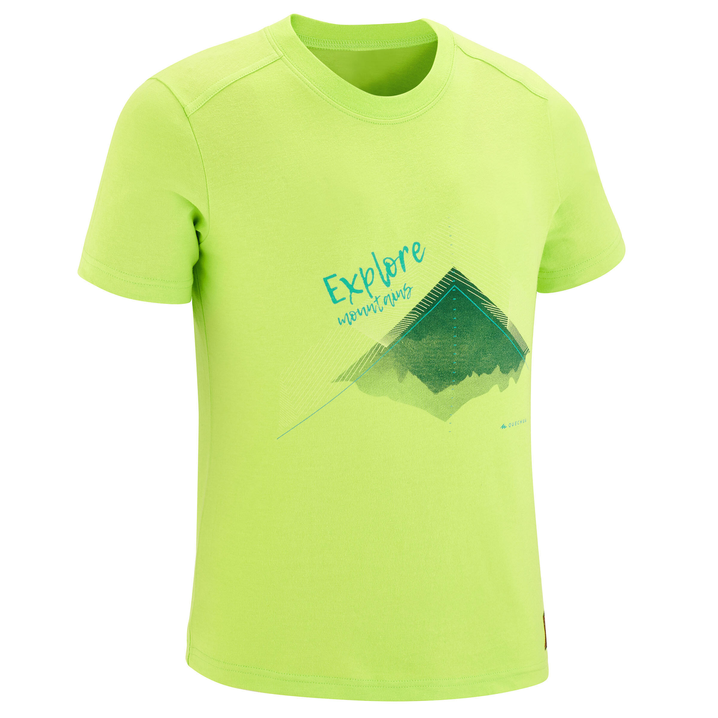 Hiking T-Shirt - MH100 anise green - children 7-15 years