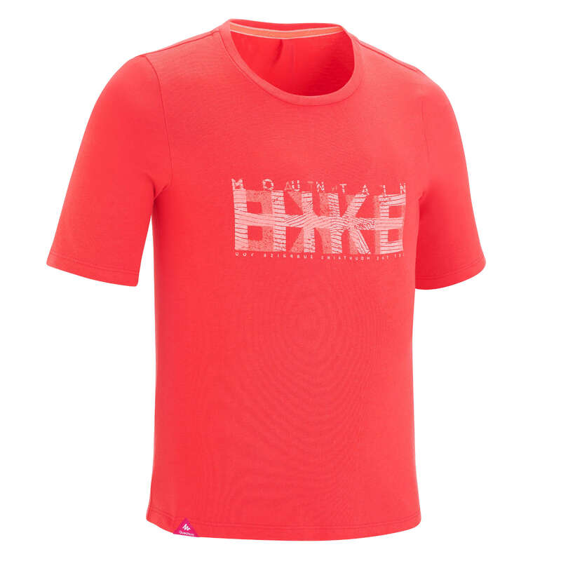 PANTS SHORTS, T SHIRT GIRL 7-15 Y Hiking - GIRL TS MH100 TW - CORAL QUECHUA - Hiking Clothes