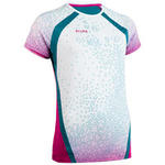 Allsix Volleybalshirt V500 voor dames turquoise en roze