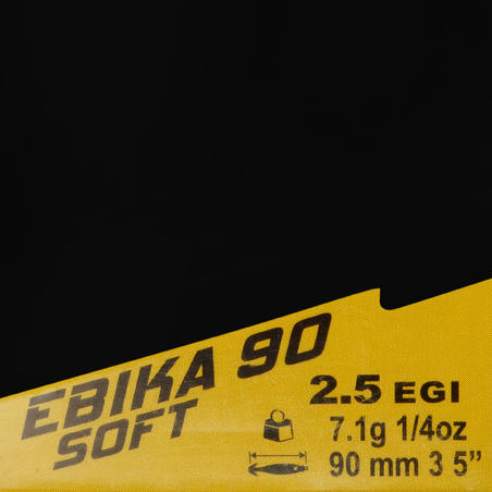 Turlutte EBIKA soft 2.5 90 orange pêche des seiches/calamars